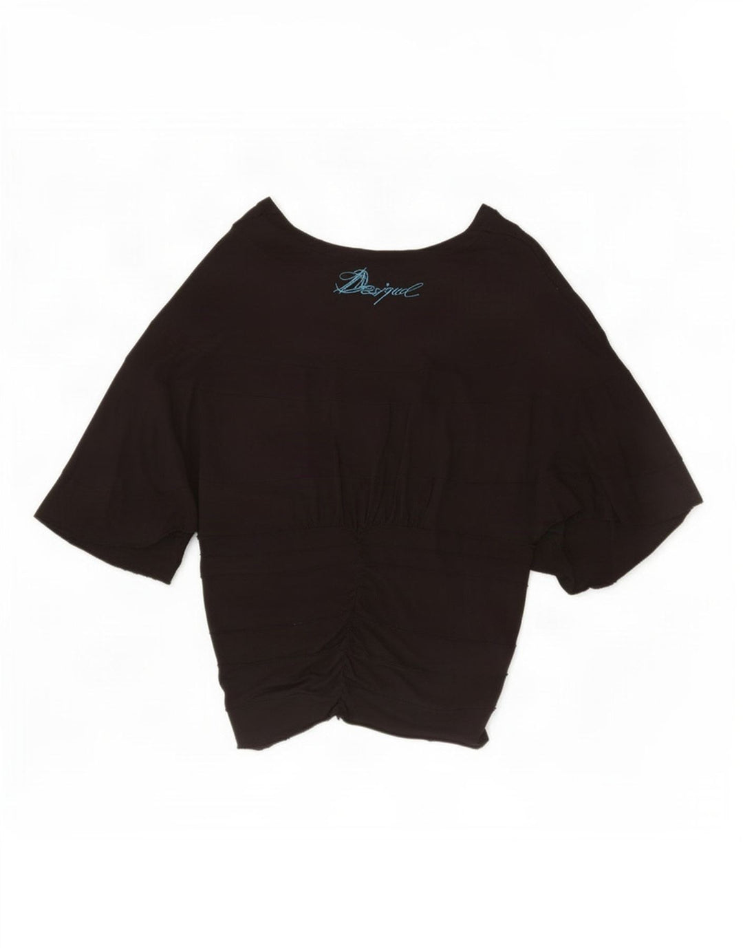 Desigual Dame Batwing Bluse Top UK 14 Stor Sort Viscose