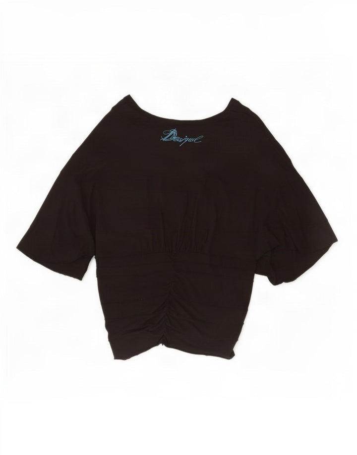 Desigual Dame Batwing Bluse Top UK 14 Stor Sort Viscose