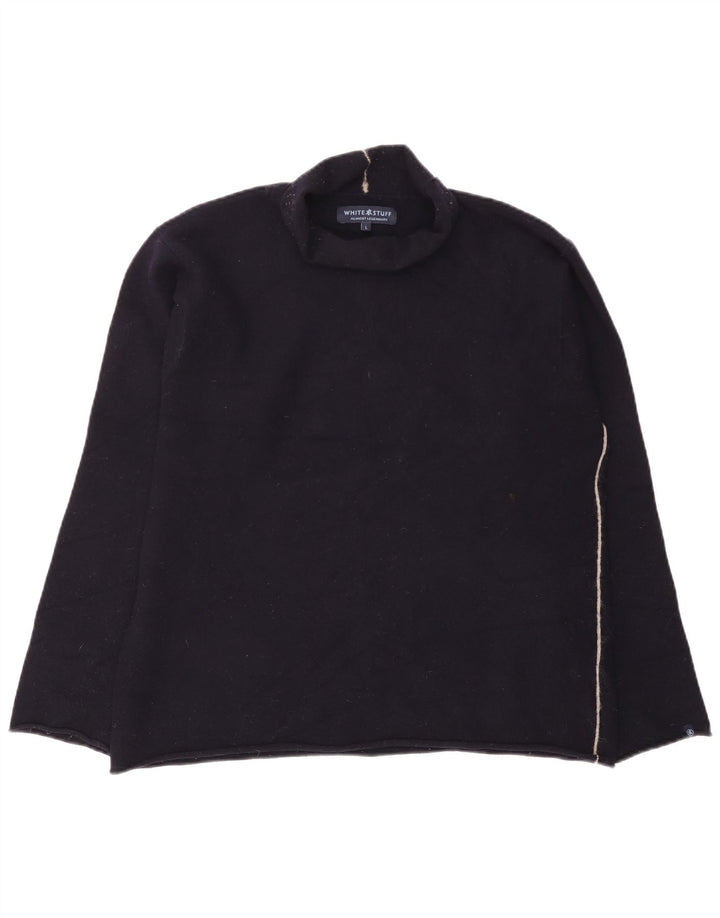 White Stuff Dame Roll Neck Jumper Sweater UK 16 Large Navy Blue Wool