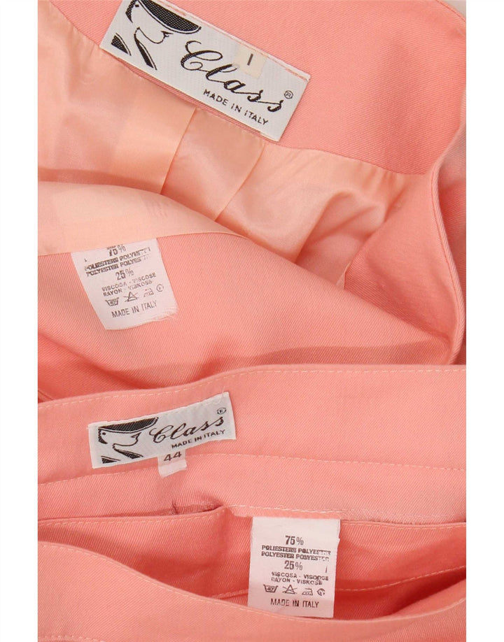 Vintage kvinders 2-delt nederdelsæt IT 44 Medium W28 Pink Polyester