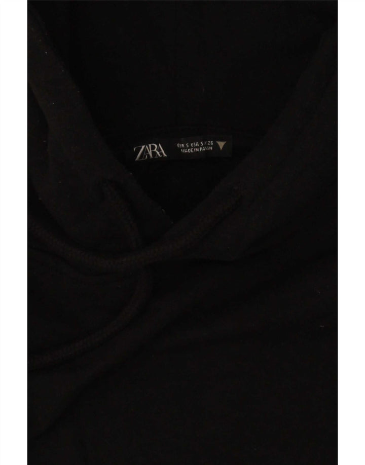 Zara Dame Oversized Hoodie Jumper UK 10 Small Black