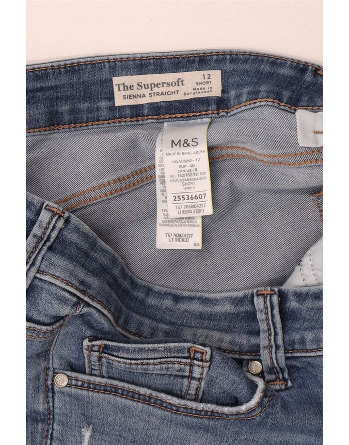 Marks & Spencer Dame Sienna Straight Jeans UK 12 Medium W28 L28 Blue