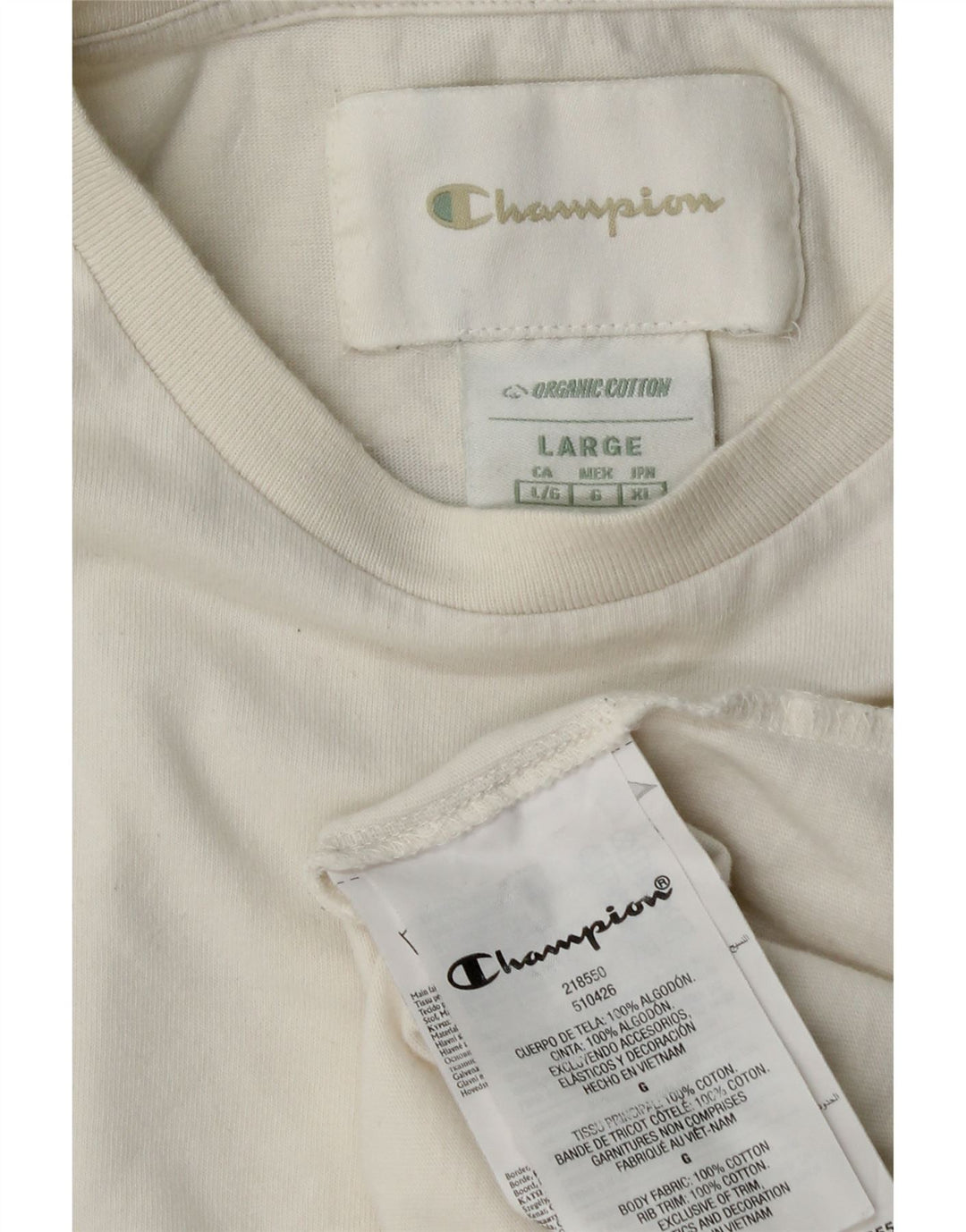 CHAMPION Herre grafisk T-shirt Top Stor hvid bomuld