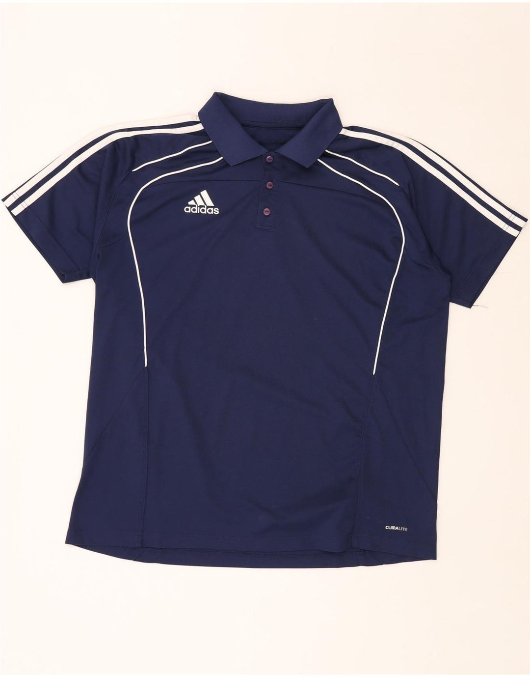 ADIDAS Herre Climalite Polo Shirt UK 46/48 XL Navy Blue Polyester