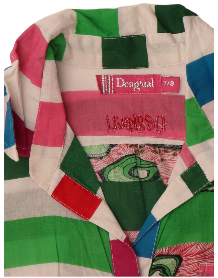 Desigual Girls Longline Fit Pullover Shirt 7-8 år Flerfarvet
