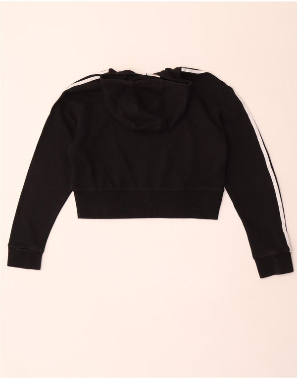 Adidas Girls Graphic Crop Hoodie Jumper 12-13 år Sort Bomuld