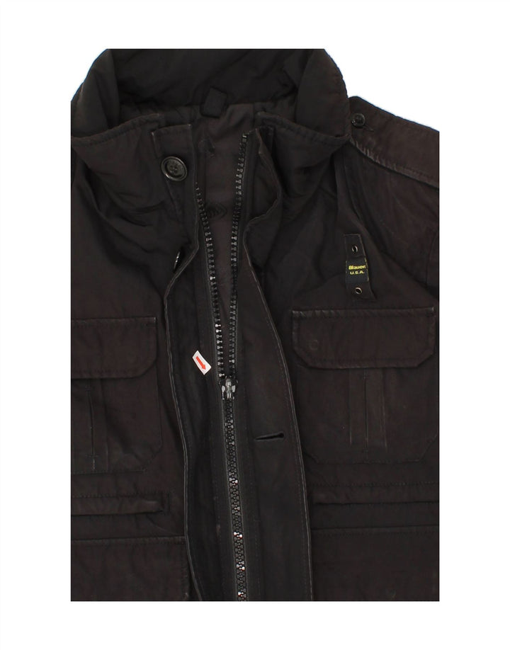 BLAUER Boys Utility Jacket 14-15 Years Large Black Polyester Vintage Blauer and Second-Hand Blauer from Messina Hembry 