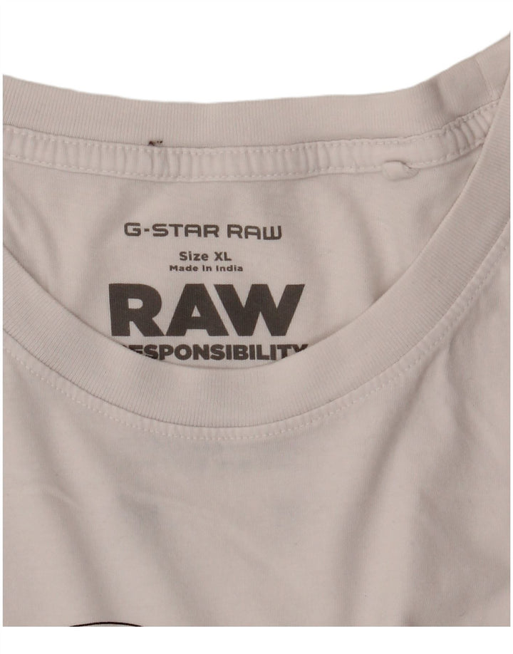 G-Star Herre Grafisk T-Shirt Top XL Hvid