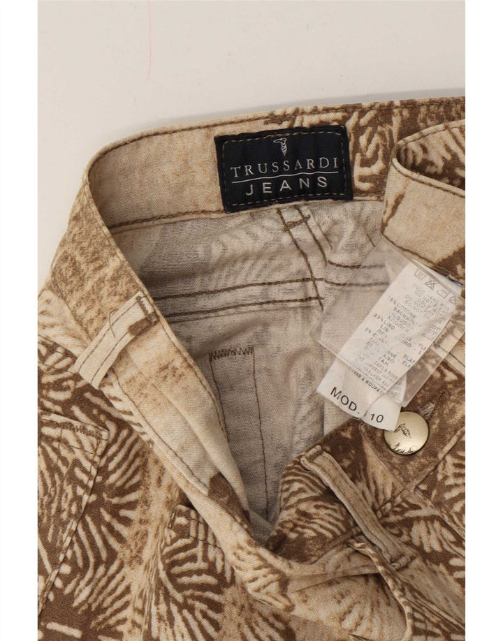 Trussardi Dame abstrakt mønster Lige fritidsbukser W26 L31 Beige