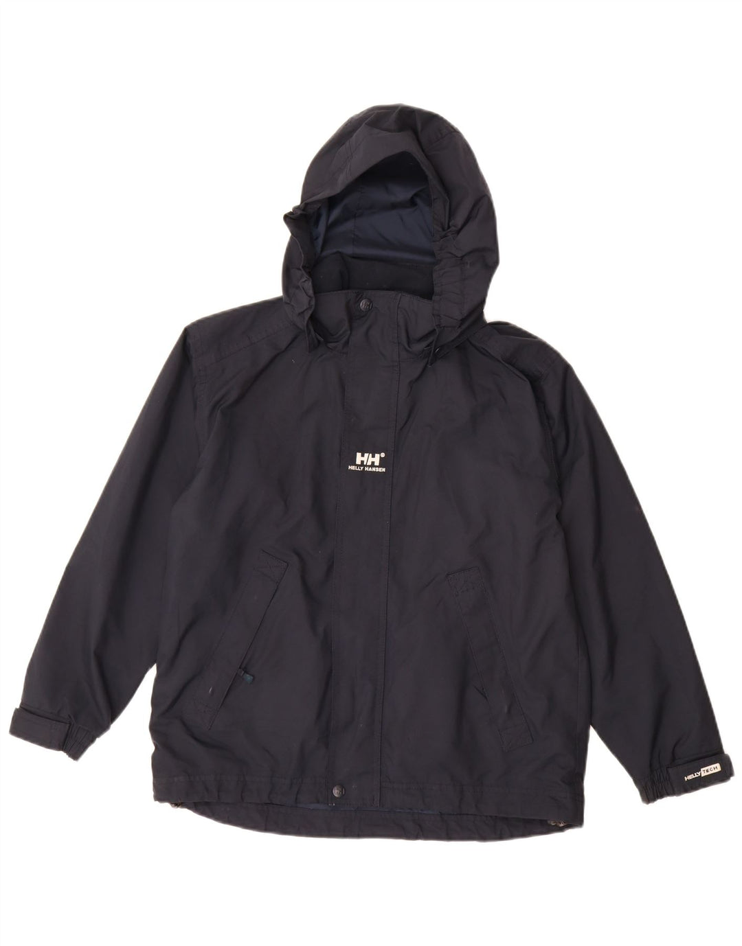 Helly Hansen Regnjakke med hætte til drenge 11-12 år Marineblå polyester