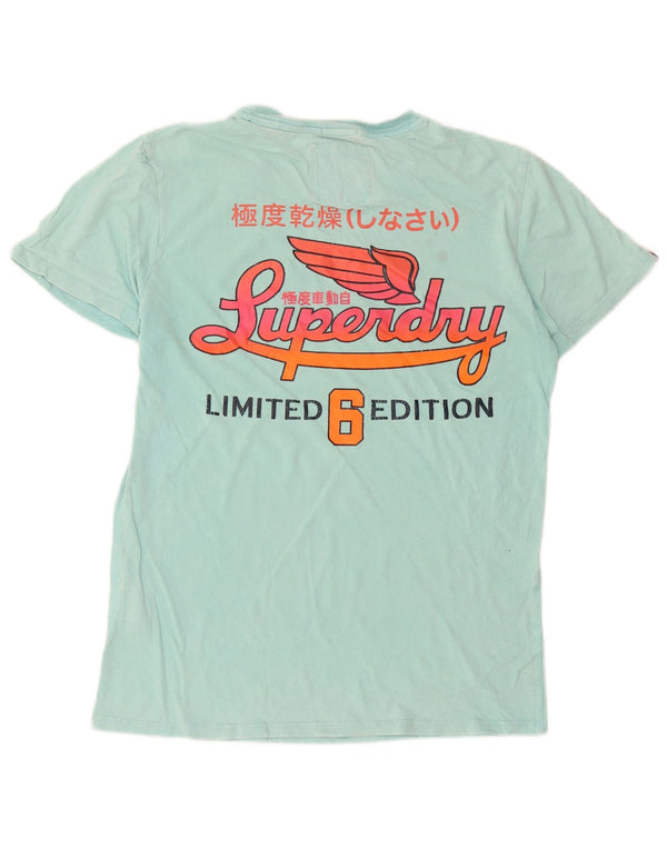 Superdry Grafisk T-shirt top til mænd, lille turkis bomuld