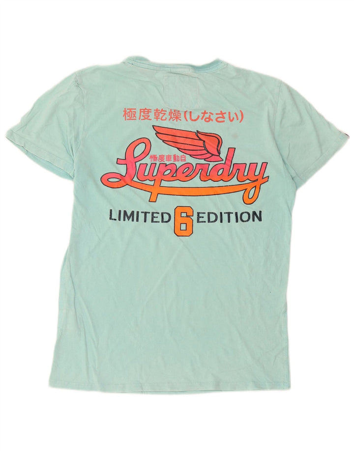 Superdry Grafisk T-shirt top til mænd, lille turkis bomuld