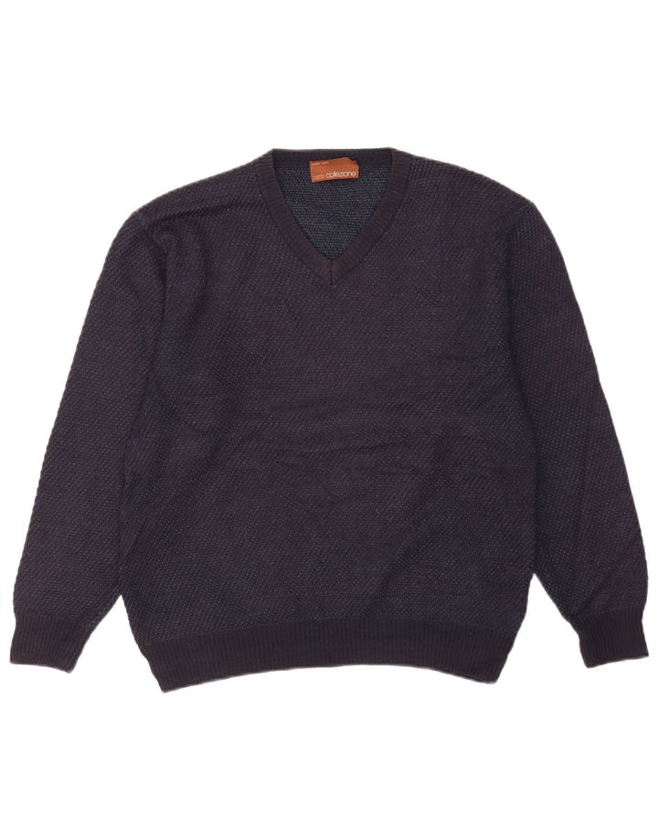 Marks & Spencer Herre V-hals sweater lille marineblå