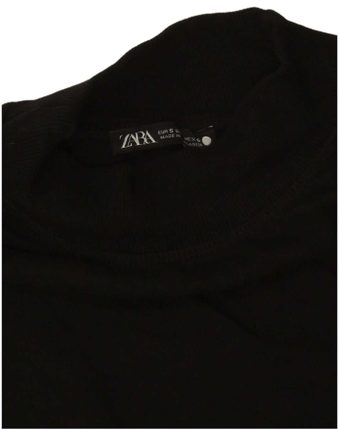 Zara Dame T-Shirt Top UK 10 Lille Sort