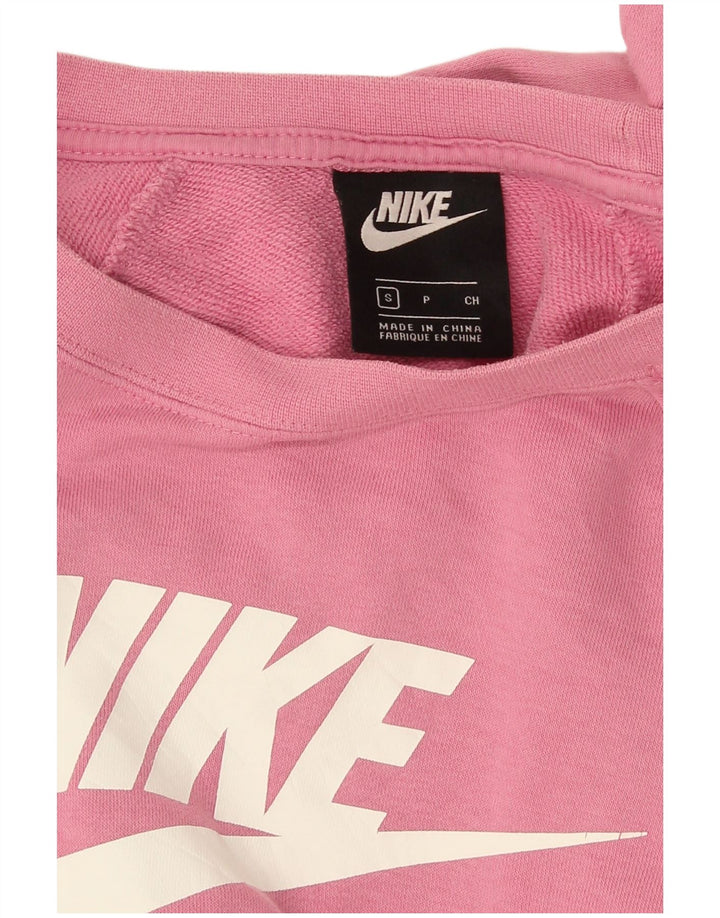 Nike Dame Grafisk Sweatshirt Jumper UK 10 Small Pink