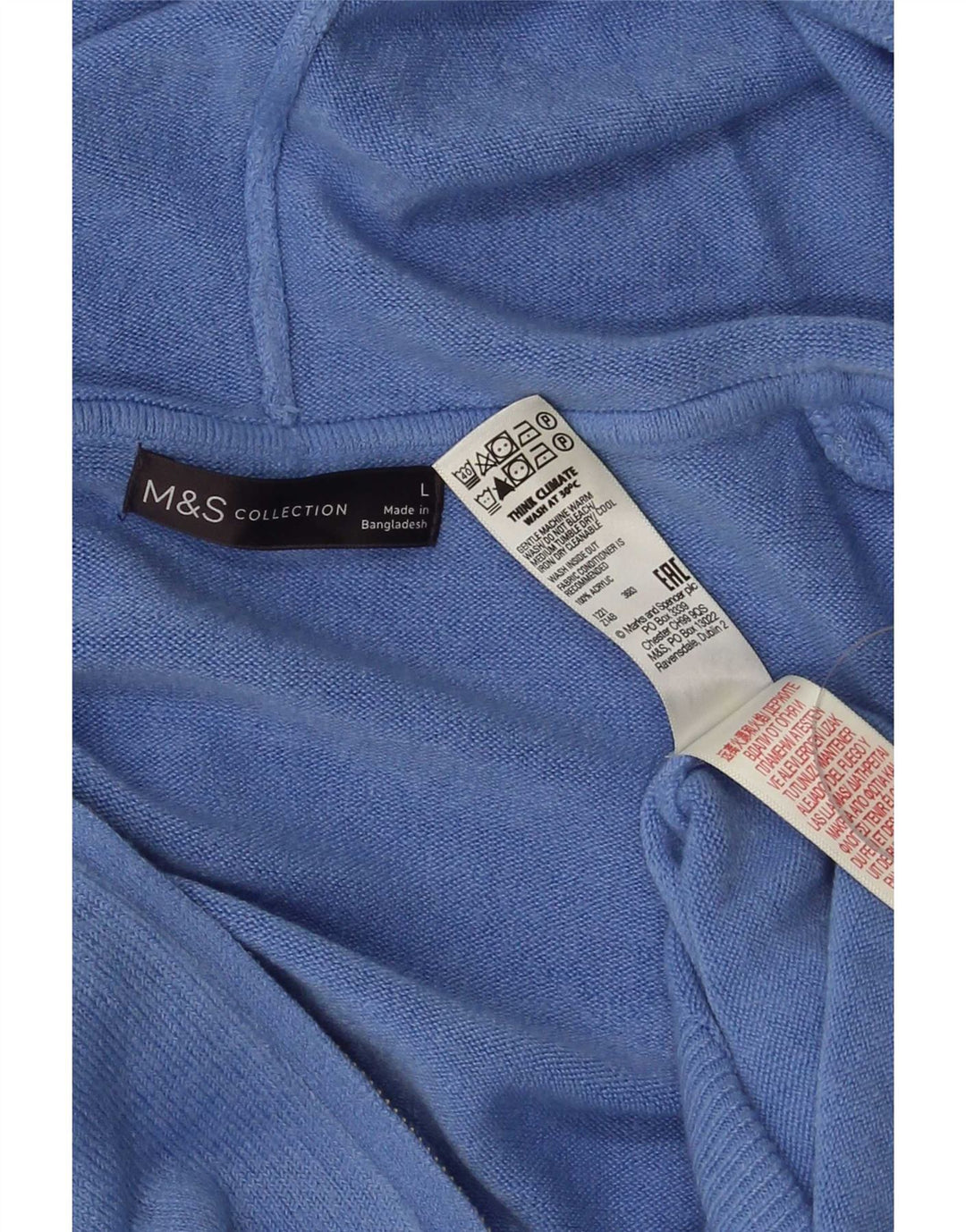 Marks & Spencer Herre hættecardigantrøje Stor blå akryl