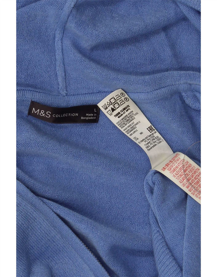 Marks & Spencer Herre hættecardigantrøje Stor blå akryl