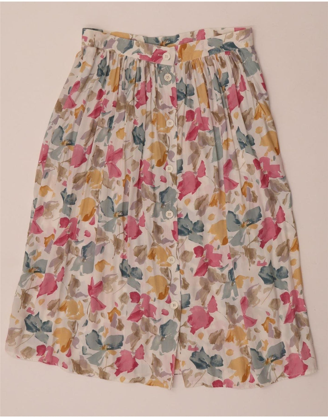 Vintage Kvinders Flared Skirt IT 44 Medium W31 Multicolored Floral Viscose