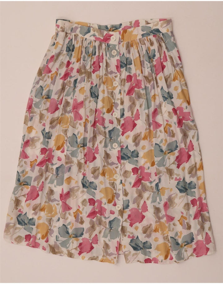 Vintage Kvinders Flared Skirt IT 44 Medium W31 Multicolored Floral Viscose