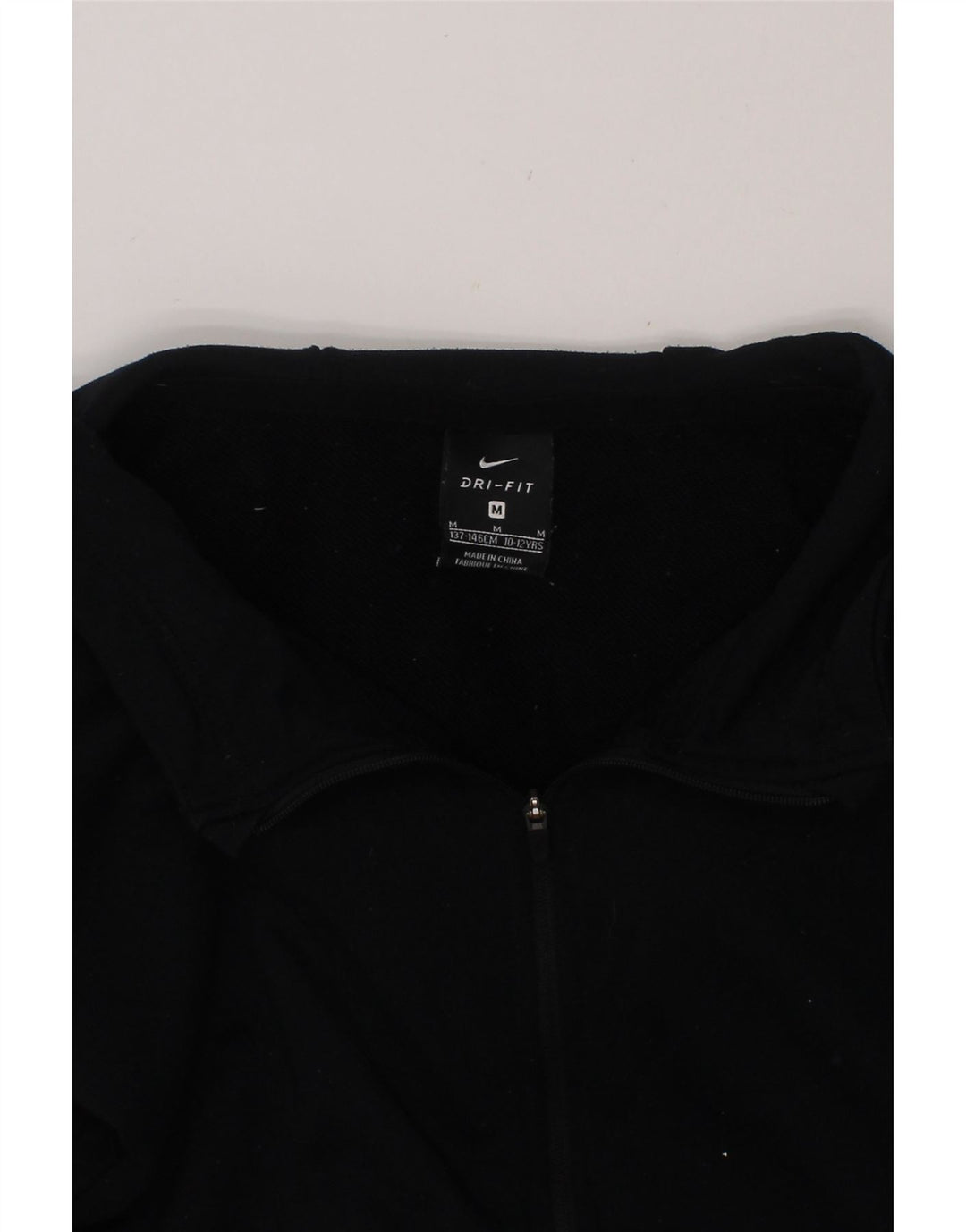 NIKE Boys Dri Fit Graphic Zip Hoodie Sweater 10-11 Years Medium Black Vintage Nike and Second-Hand Nike from Messina Hembry 
