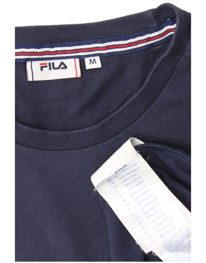 Fila Herre T-Shirt Top Medium Marineblå Bomuld