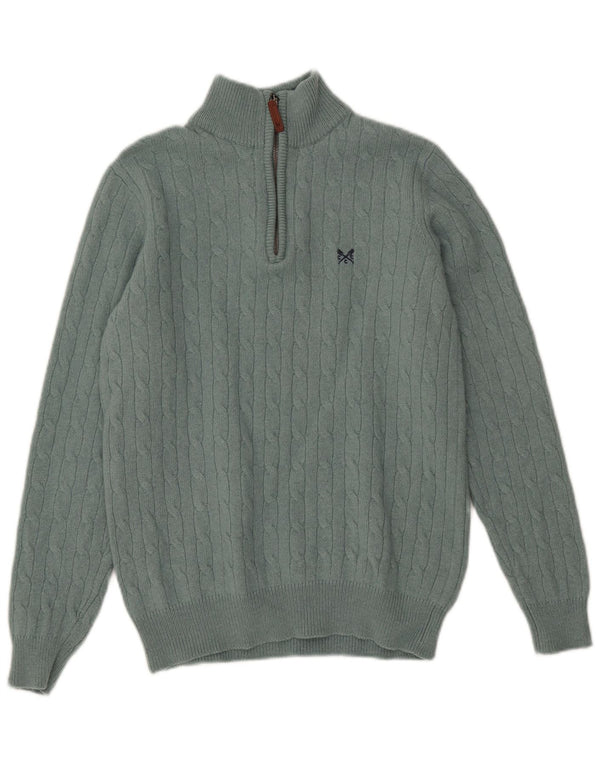 Crew tøj Herre lynlås-hals sweater lille grøn uld
