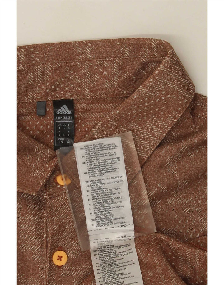 Adidas Polo Shirt til mænd Stor brun geometrisk polyester