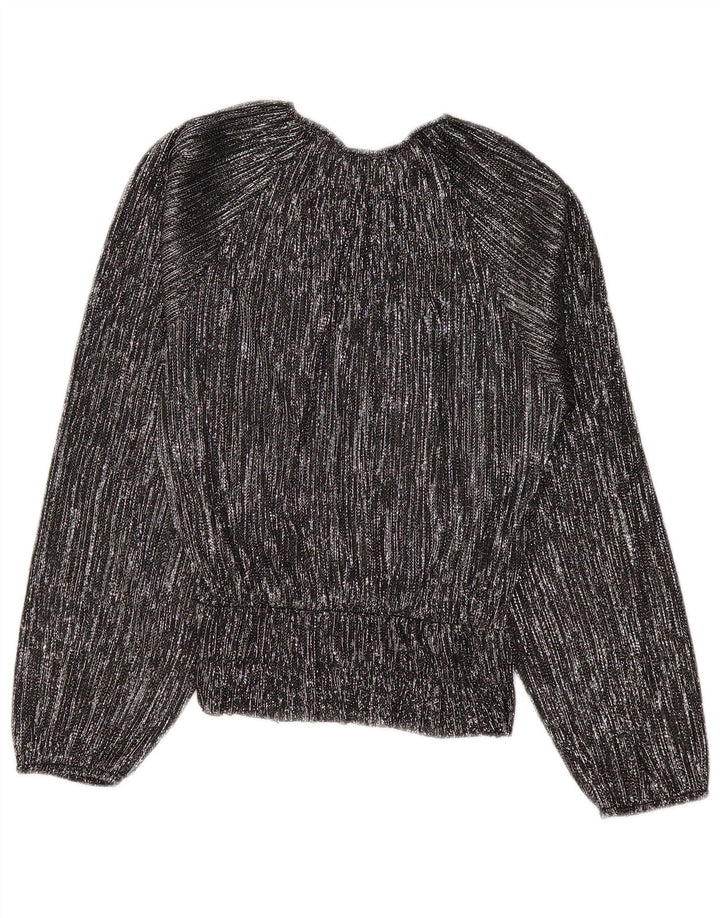 ZARA Dame Oversized langærmet bluse Top UK 10 Lille sort stribet