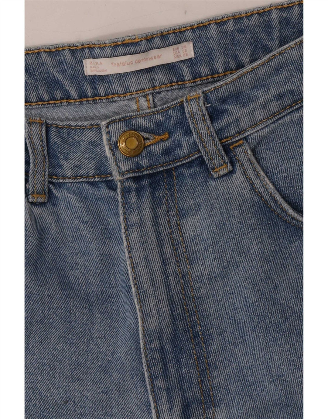 Zara Dame Trafaluc Denim Shorts EU 38 Small W28 Blue
