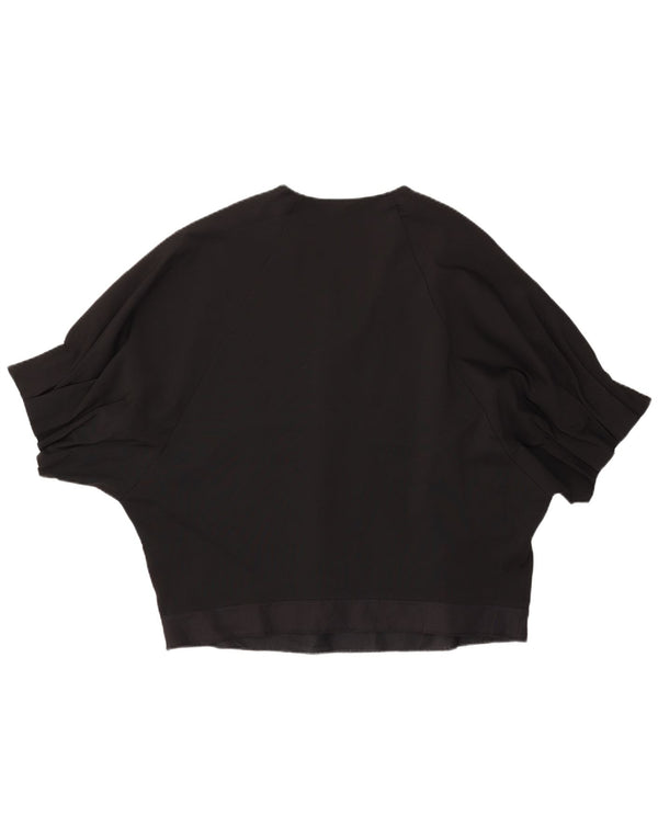 COS Dame Oversized Batwing Bluse Top UK 14 Medium Black Viscose