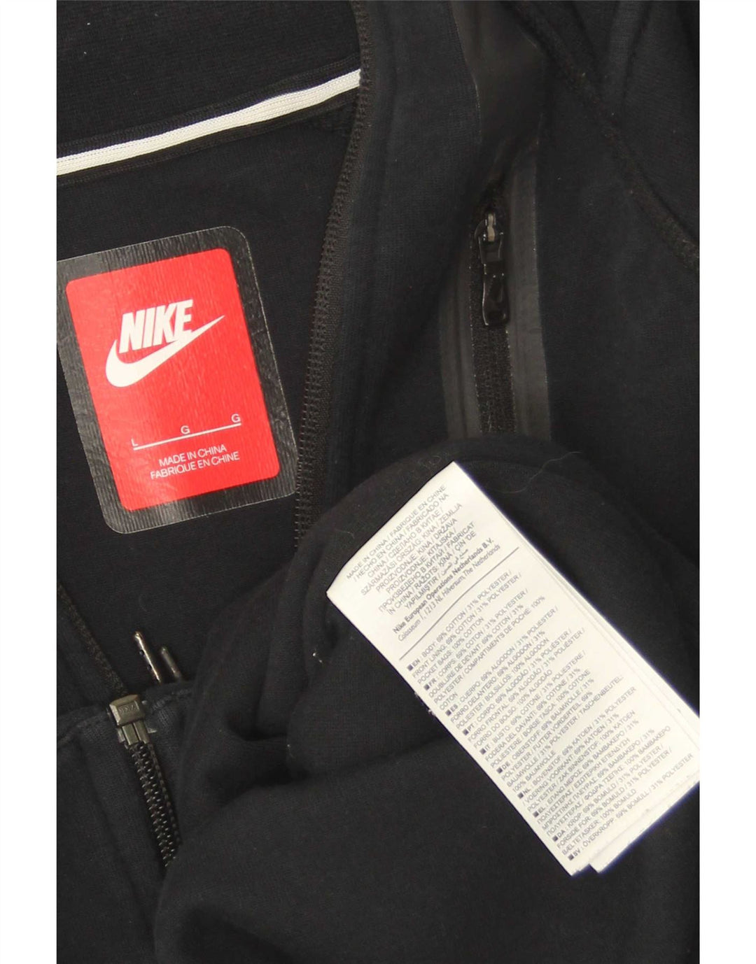 Nike træningsdragt topjakke til kvinder UK 14 Stor sort bomuld