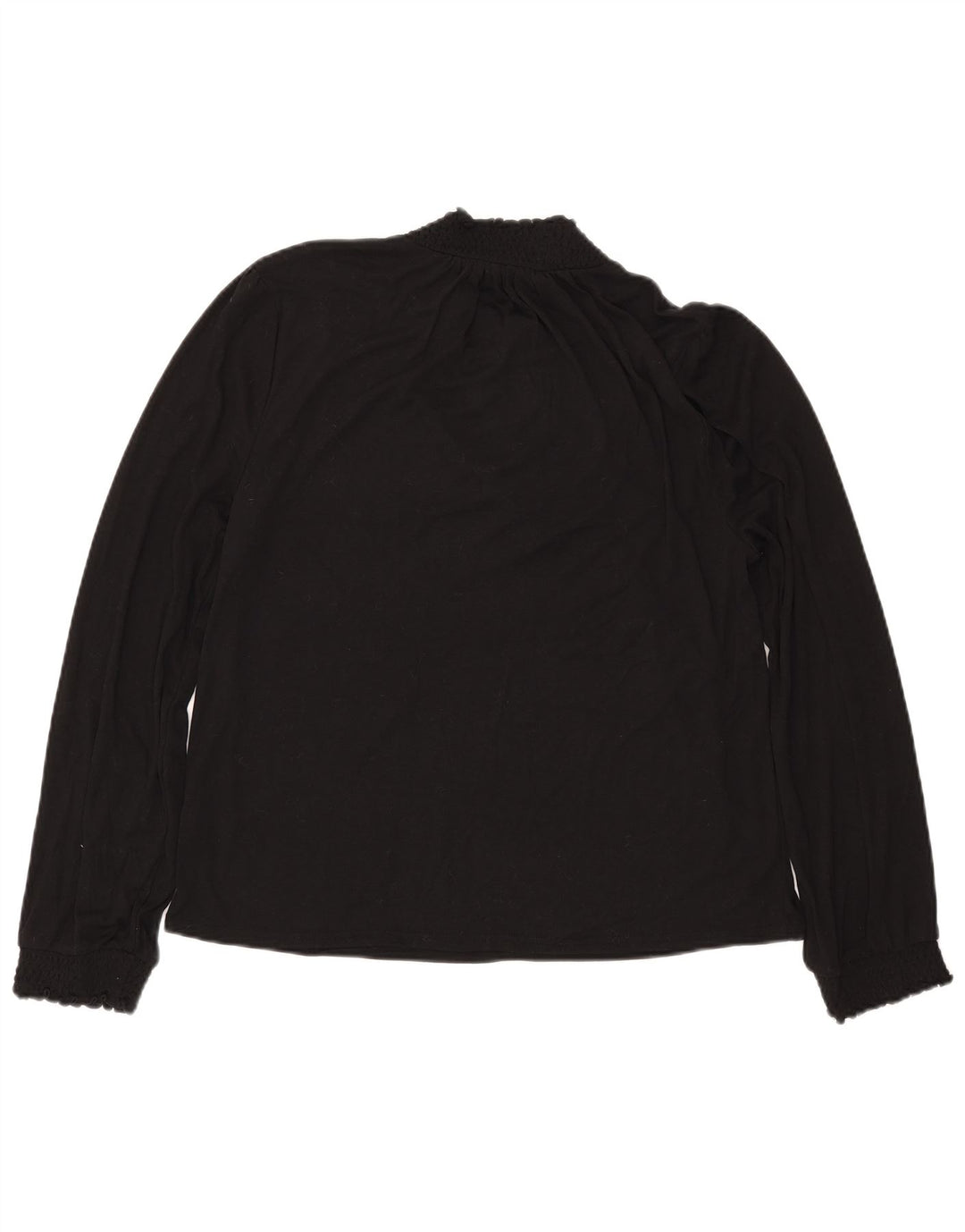 J. CREW Dame Langærmet Bluse Top UK 16 Large Black Polyester