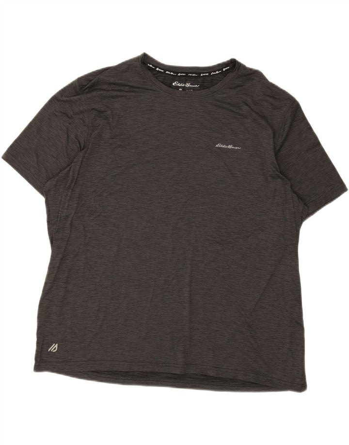 EDDIE BAUER Mens T-Shirt Top 2XL Grey Polyester Vintage Eddie Bauer and Second-Hand Eddie Bauer from Messina Hembry 