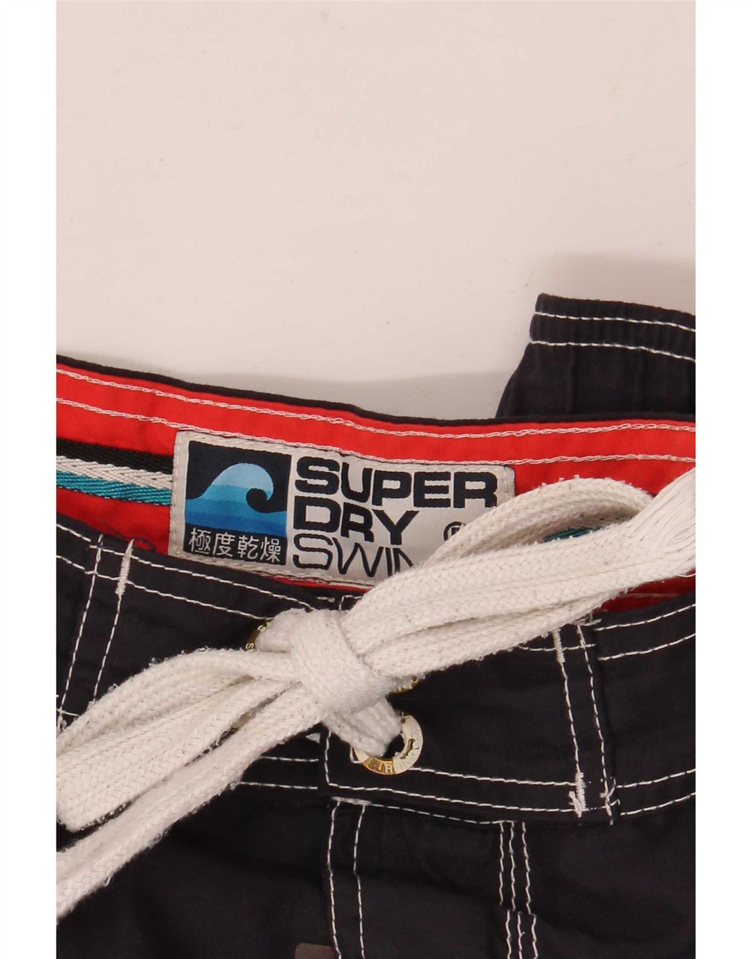 Superdry grafiske badeshorts til mænd mellem marineblå polyester