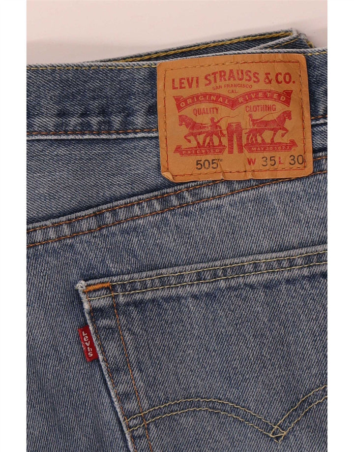 Levi's Herre 505 Straight Jeans W35 L30 Blå Bomuld