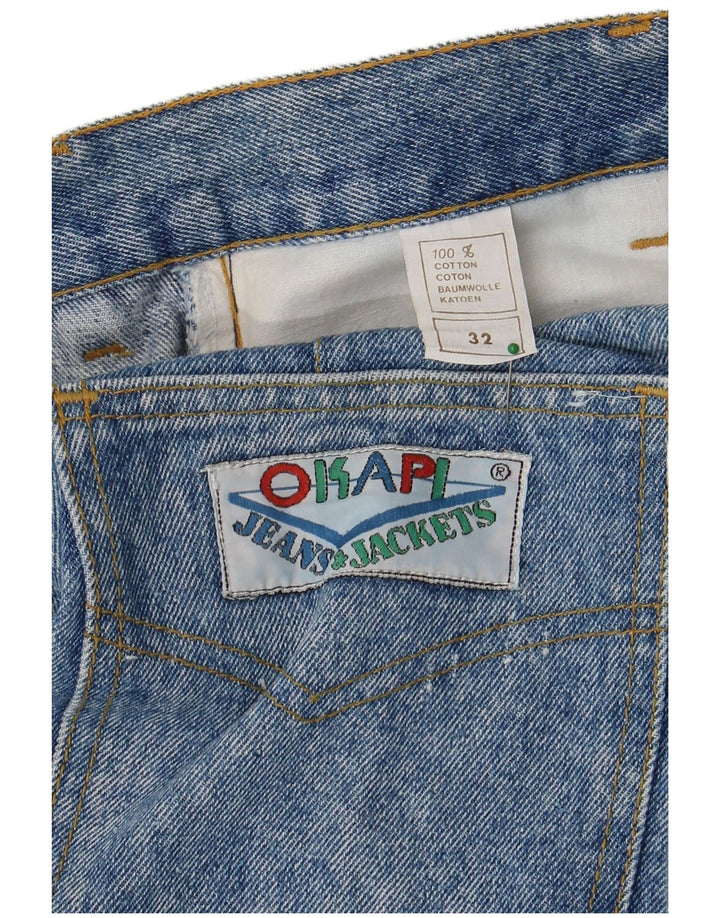 VINTAGE Dame Denim Nederdel W32 Stor Blå Bomuld