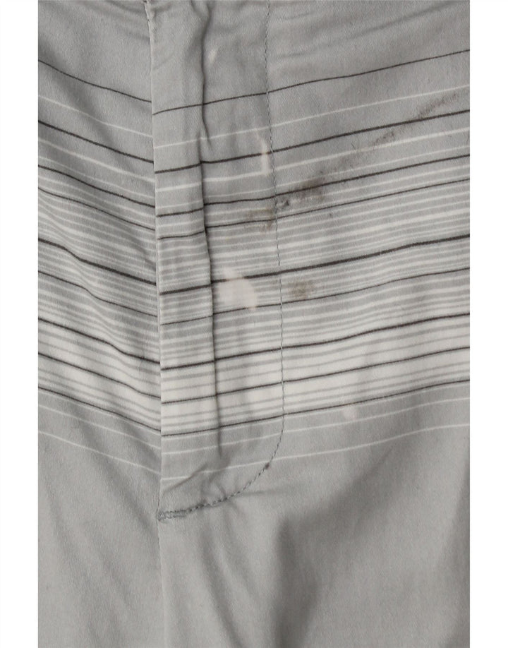 Calvin Klein Herre Chino Shorts W34 Stor Gråstribet Bomuld