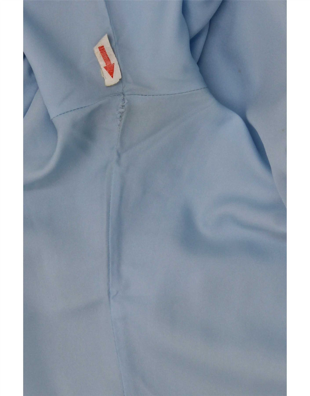 Vintage kortærmet skjortebluse til kvinder UK 14 Medium Blue Polyester