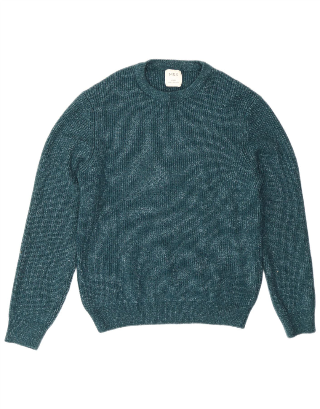 Marks & Spencer Dame sweater med rund hals DK 14 Medium Grøn Flecked