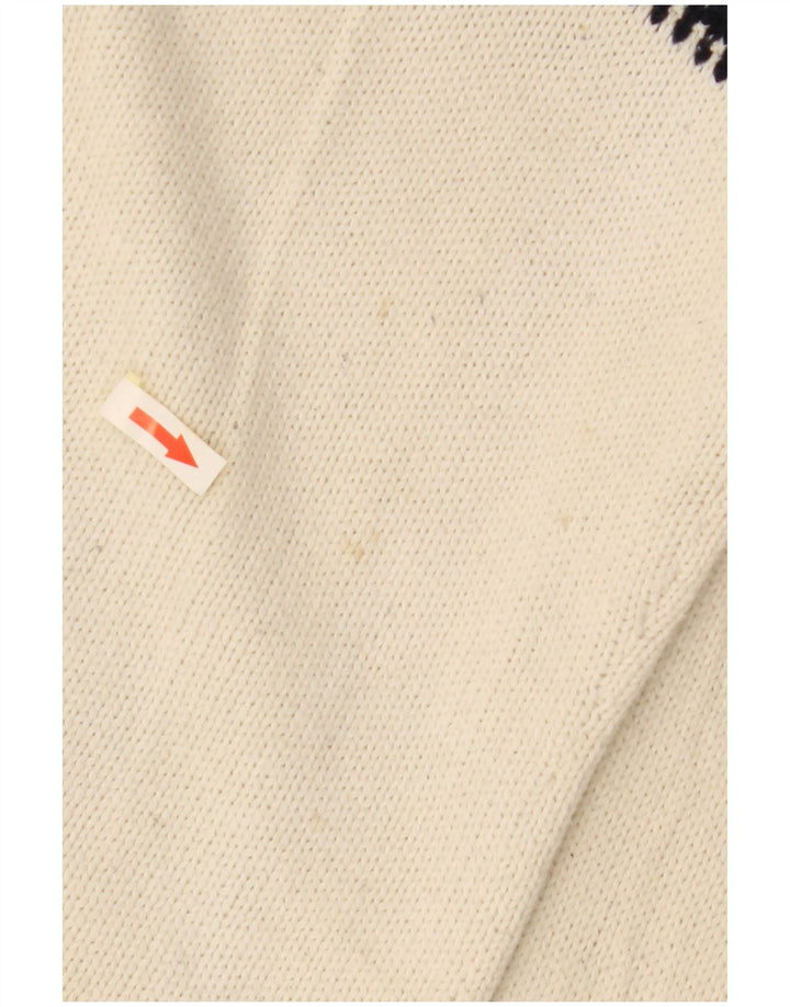 RALPH LAUREN Dame Boat Neck Jumper Sweater UK 16 Large Off White