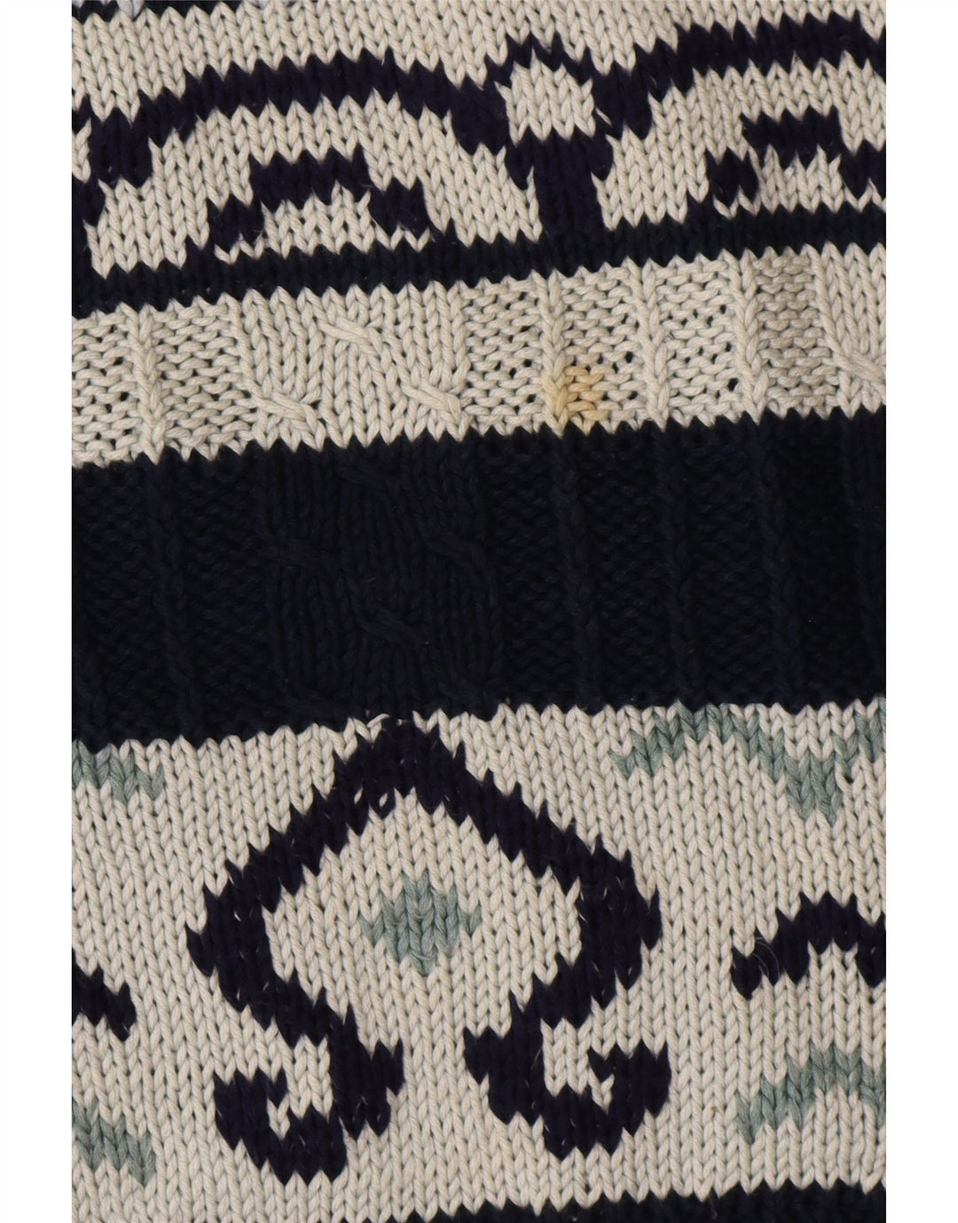 Vintage Herre rund hals sweater stor marineblå Fair Isle
