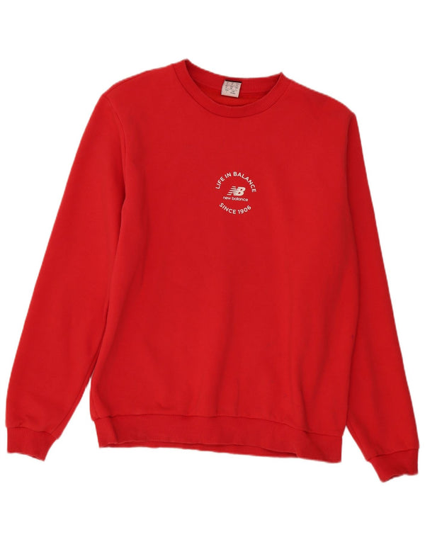 New Balance Herre Grafisk Sweatshirt Jumper Medium Rød Bomuld