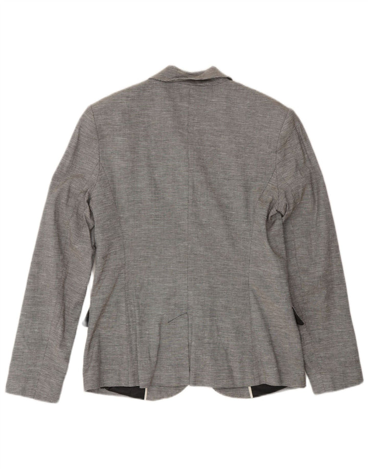 French Connection Dame 2 Button Blazer Jacket UK 12 Medium Grey Pinstripe