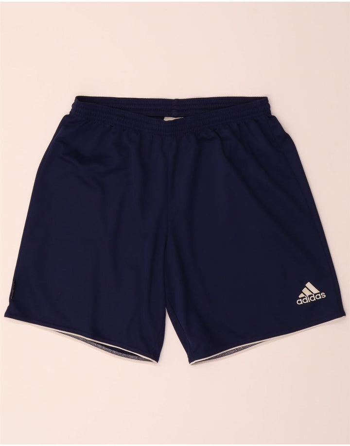 ADIDAS Mens Sport Shorts Large  Navy Blue Polyester Vintage Adidas and Second-Hand Adidas from Messina Hembry 