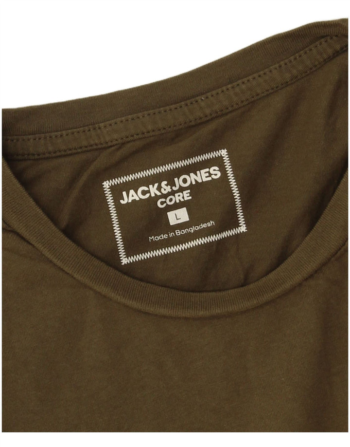 Jack & Jones Herre T-Shirt Top Stor Khaki Bomuld