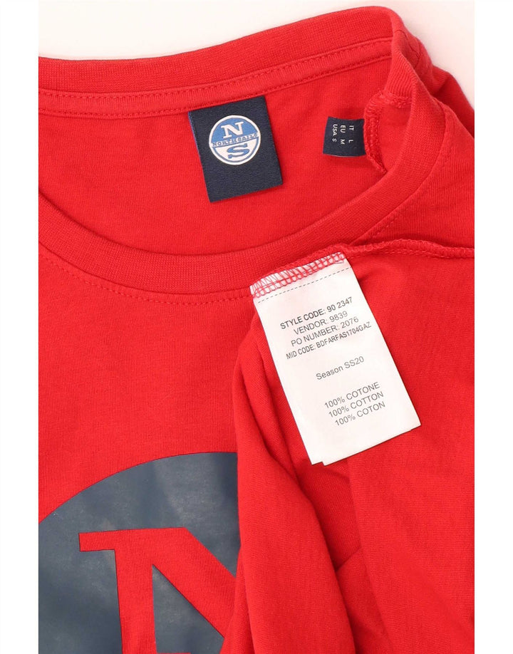 North Sails Herre Grafisk T-Shirt Top Medium Rød Bomuld