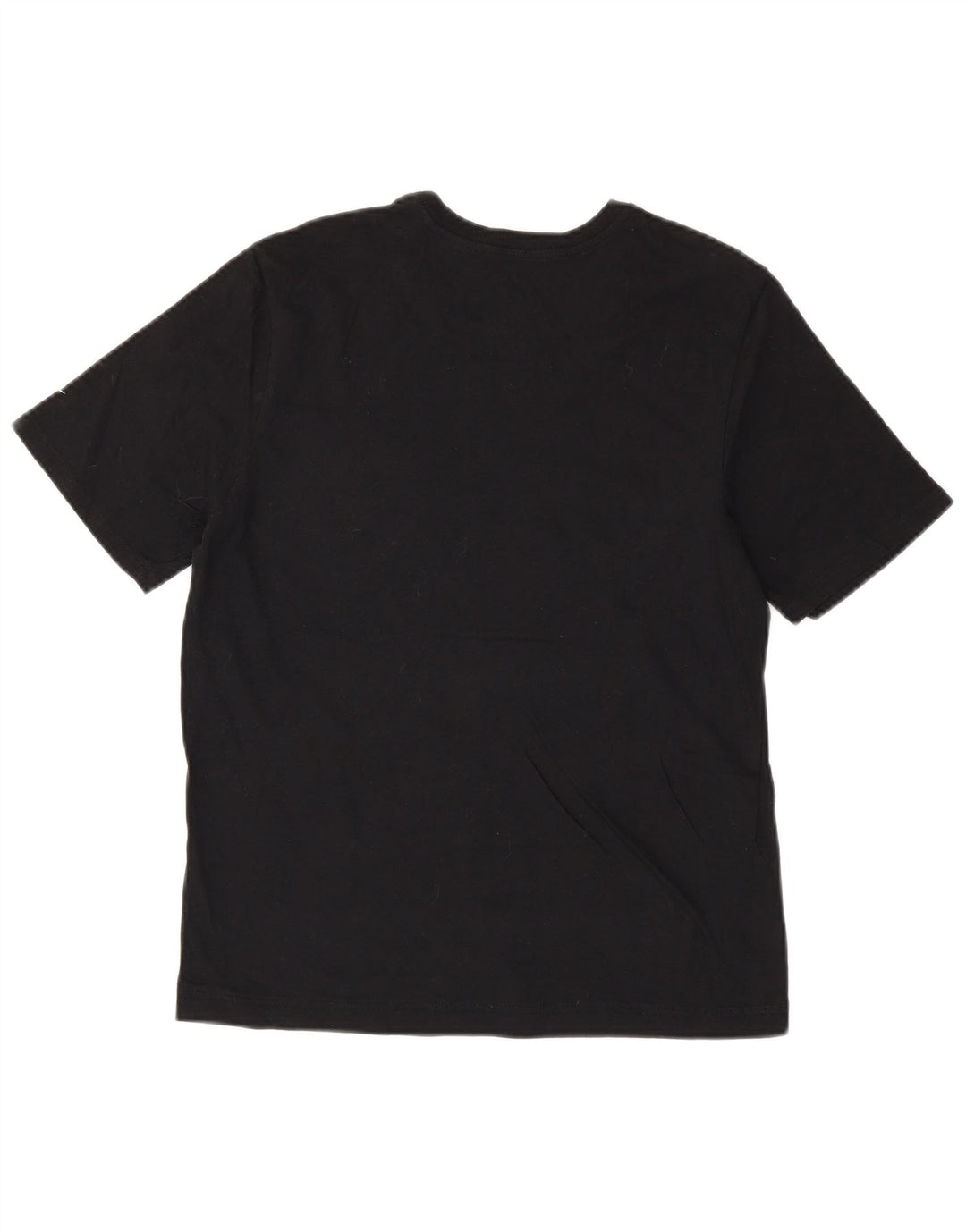 NIKE Dame atletisk snit grafisk T-shirt top UK 12 medium sort bomuld