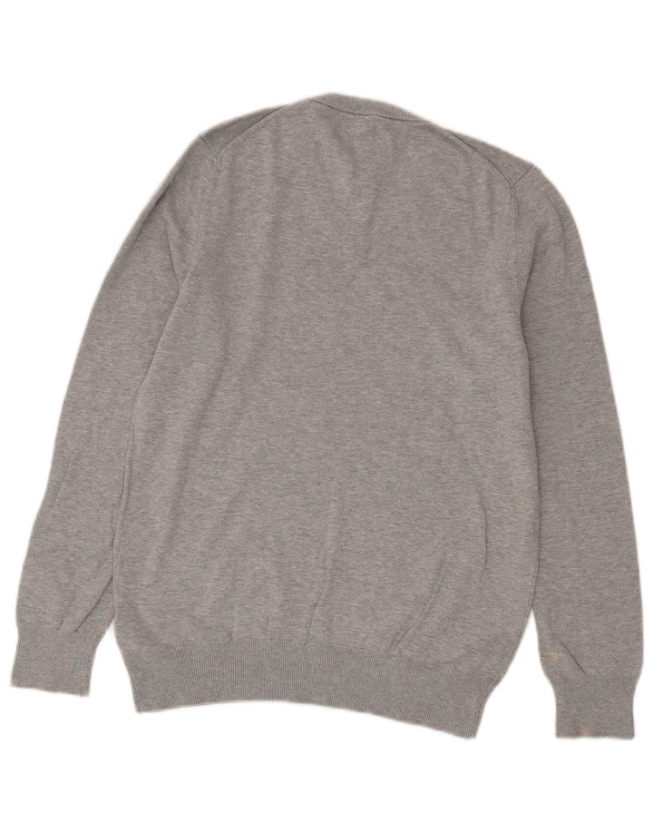 Marks & Spencer Dame V-hals sweater UK 10 Small Grey Bomuld