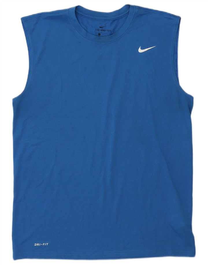 Nike Herre Dri Fit Vest Top Stor Blå Polyester