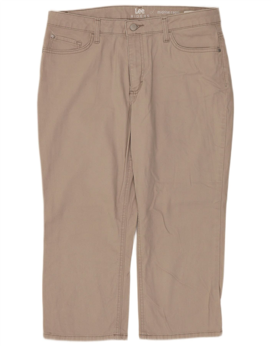 LEE Womens Riders Mid Rise Capri Bukser US 12 Large W32 L20 Beige